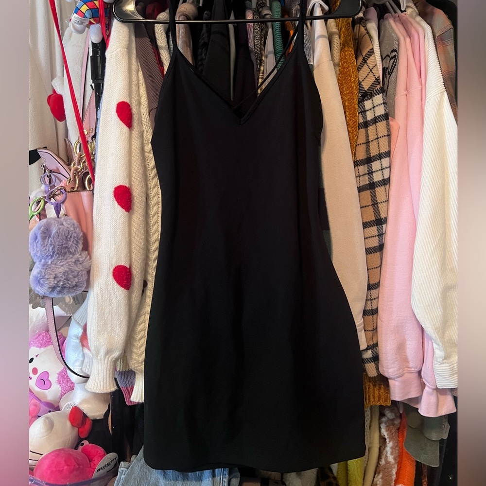 Shein Black Open Back Bodycon Cocktail Dress